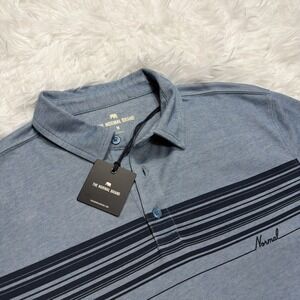The Normal Brand - Chip Piqué Polo Shirt In Blue Mens Medium Golf Stretch New!